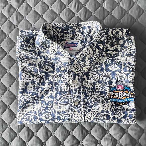 Vintage NFL Pro Bowl 2003 Hawaii Aloha Stadium Shirt 3XL Blue Hawaiian RETRO - Picture 9 of 9